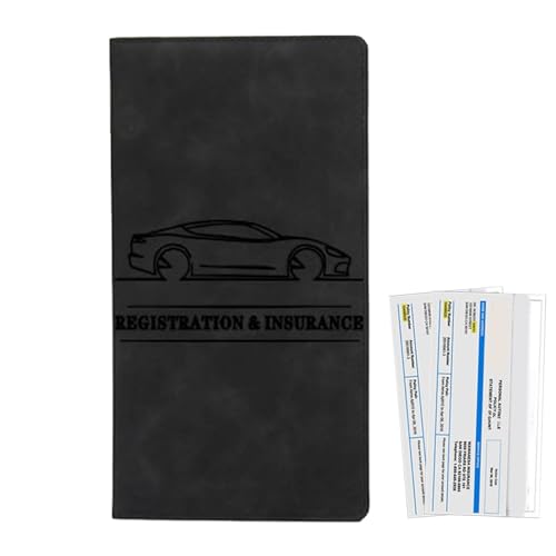 Fisssure Fahrzeugschein Dokumentenhülle, Dokumentenpapier-Kartenhalter Brieftaschen-Etui, Mehrzweck-Langkartenhalter für Visitenkarte, Quittung, Schlüssel, Führerschein, Schwarz , Refer to von Fisssure