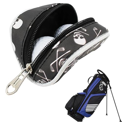 Fisssure Golfballtasche – Aufbewahrung von 2 Bällen und 1 Tee, Golf-Tee-Beutel, leichte Golftasche, Golf-Zubehör-Tasche, Totenkopf-Aufbewahrung, Tragetasche für Herren, zur Aufbewahrung von 2 Bällen von Fisssure