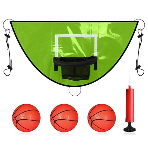 Fisssure Trampolin-Basketballkorb, Kinder-Basketballkorb - Wasserdichter Mehrzweck-Basketballkorb | Sonnenfester Basketballkorb mit Pumpe und Ball für und Mädchen von Fisssure