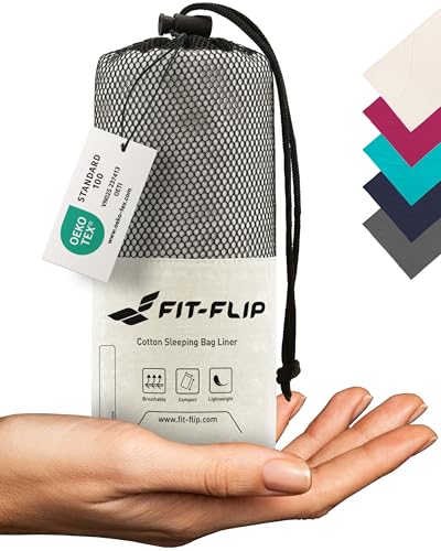 Fit-Flip Hüttenschlafsack Baumwolle - ultraleichter Innenschlafsack 325g - dünner Reiseschlafsack - kompakt, klein & seidig weich - Schlafsack Inlett mit Kissenfach - Farbe: Naturweiß Fit-Flip Hüttenschlafsack Baumwolle - ultraleichter Innenschlafsack 325g - dünner Reiseschlafsack - kompakt, klein & seidig weich - Schlafsack Inlett mit Kissenfach - Farbe: Naturweiß von Fit-Flip