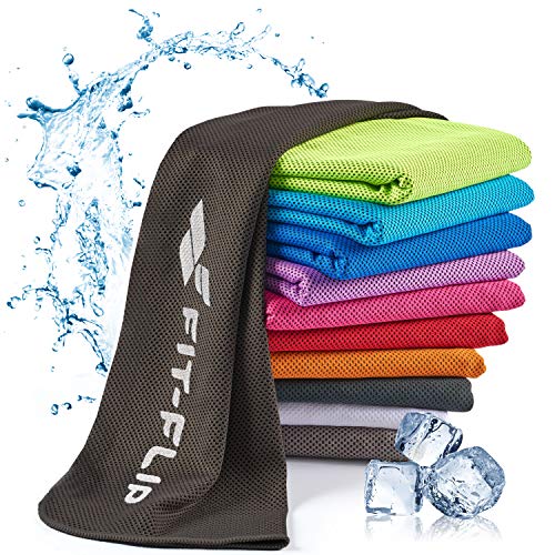 Fit-Flip Kühlendes Handtuch - als Cooling Towel und mikrofaser Kühltuch - kühlendes Sporthandtuch - Airflip Towel für Fitness und Sport - Ice Towel Kühlhandtuch (schwarz, 100x30cm) von Fit-Flip