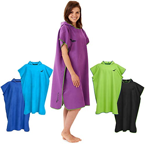 Fit-Flip Surf Poncho Mikrofaser - Umkleidehilfe Strand - Badeponcho für Erwachsene - Poncho Handtuch schnelltrocknend - Strandponcho für Surfer - Surfponchos Ultraleicht (Größe L, Lila/Grün) Fit-Flip Surf Poncho Mikrofaser - Umkleidehilfe Strand - Badeponcho für Erwachsene - Poncho Handtuch schnelltrocknend - Strandponcho für Surfer - Surfponchos Ultraleicht (Größe L, Lila/Grün) von Fit-Flip