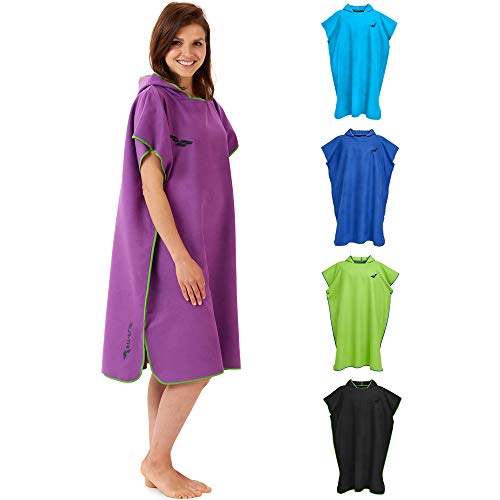 Fit-Flip Strandponcho für Surfer - Poncho Handtuch schnelltrocknend - Surf Poncho Mikrofaser - Umkleidehilfe Strand - Surfponchos Ultraleicht - Badeponcho für Erwachsene (Größe L, Lila/Grün) Fit-Flip Strandponcho für Surfer - Poncho Handtuch schnelltrocknend - Surf Poncho Mikrofaser - Umkleidehilfe Strand - Surfponchos Ultraleicht - Badeponcho für Erwachsene (Größe L, Lila/Grün) von Fit-Flip
