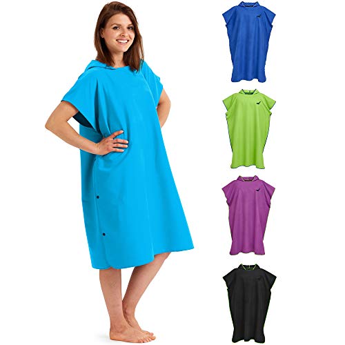 Fit-Flip Strandponcho für Surfer - Poncho Handtuch schnelltrocknend - Surf Poncho Mikrofaser - Umkleidehilfe Strand - Surfponchos Ultraleicht - Badeponcho für Erwachsene (Größe M, Cyanblau) Fit-Flip Strandponcho für Surfer - Poncho Handtuch schnelltrocknend - Surf Poncho Mikrofaser - Umkleidehilfe Strand - Surfponchos Ultraleicht - Badeponcho für Erwachsene (Größe M, Cyanblau) von Fit-Flip