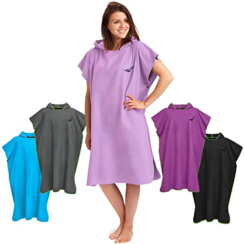 Fit-Flip Surf Poncho Mikrofaser - Umkleidehilfe Strand - Badeponcho für Erwachsene - Poncho Handtuch schnelltrocknend - Strandponcho für Surfer - Surfponchos Ultraleicht (Größe M, Flieder) Fit-Flip Surf Poncho Mikrofaser - Umkleidehilfe Strand - Badeponcho für Erwachsene - Poncho Handtuch schnelltrocknend - Strandponcho für Surfer - Surfponchos Ultraleicht (Größe M, Flieder) von Fit-Flip
