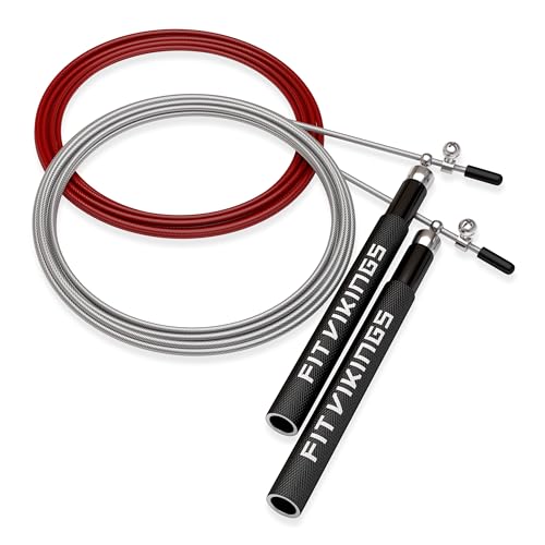 Speed Springseil – verstellbar und leicht – Beste für Crossfit, Boxen, MMA, Fitness Training, Double Unders WOD, Springseil Training, Cardio Training – PREMIUM QUALITÄT von Fit Vikings Speed Springseil – verstellbar und leicht – Beste für Crossfit, Boxen, MMA, Fitness Training, Double Unders WOD, Springseil Training, Cardio Training – PREMIUM QUALITÄT von Fit Vikings von Fit Vikings