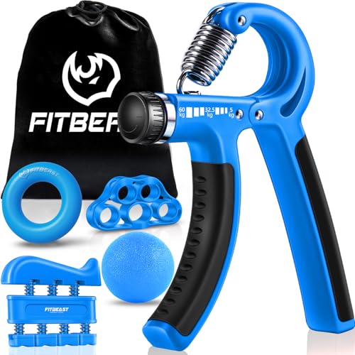 FitBeast Handtrainer Fingertrainer, Griffkraft Trainer Trainingsset - 5er-Pack, Verstellbarer Grip Trainer, Finger Trainingsgerät, Handgelenk Trainer, Trainingsring & Stressabbau-Griffkugel FitBeast Handtrainer Fingertrainer, Griffkraft Trainer Trainingsset - 5er-Pack, Verstellbarer Grip Trainer, Finger Trainingsgerät, Handgelenk Trainer, Trainingsring & Stressabbau-Griffkugel von FitBeast