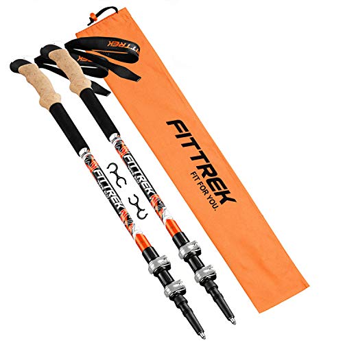FitTrek Wanderstöcke - Trekkingstöcke - Walking Stöcke Teleskop - Nordic Walking Stock Verstellbar Kork Leicht für Damen, Herren und Kinder mit Gummipuffer, Pads und Tasche FitTrek Wanderstöcke - Trekkingstöcke - Walking Stöcke Teleskop - Nordic Walking Stock Verstellbar Kork Leicht für Damen, Herren und Kinder mit Gummipuffer, Pads und Tasche von FitTrek