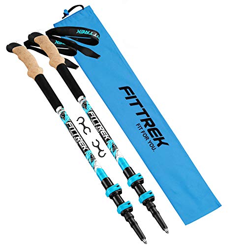 FitTrek Wanderstöcke Kork - Walking Stöcke - Trekkingstöcke Teleskop - Nordic Walking Stock Verstellbar Leicht für Damen, Herren und Kinder mit Gummipuffer, Pads und Tasche FitTrek Wanderstöcke Kork - Walking Stöcke - Trekkingstöcke Teleskop - Nordic Walking Stock Verstellbar Leicht für Damen, Herren und Kinder mit Gummipuffer, Pads und Tasche von FitTrek