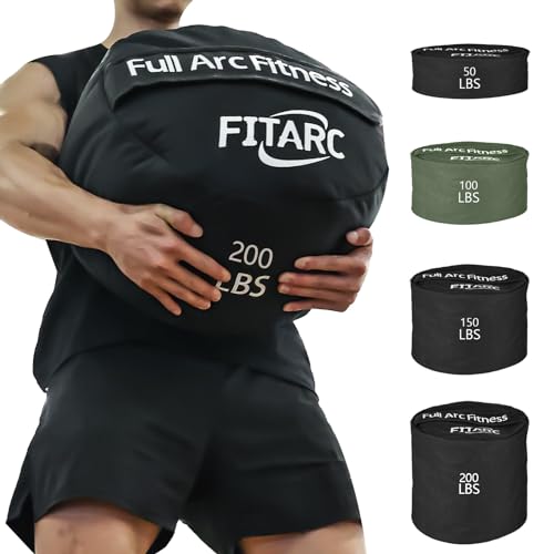 Fitarc Fitness-Sandsack, 90,7 kg, Workout-Sandsack, Sandsack-Training, runder Sandsack, Workout-Tasche, Cross-Training, schwere Sandsäcke, Workout-Ausrüstung, Sand nicht im Lieferumfang enthalten von Fitarc