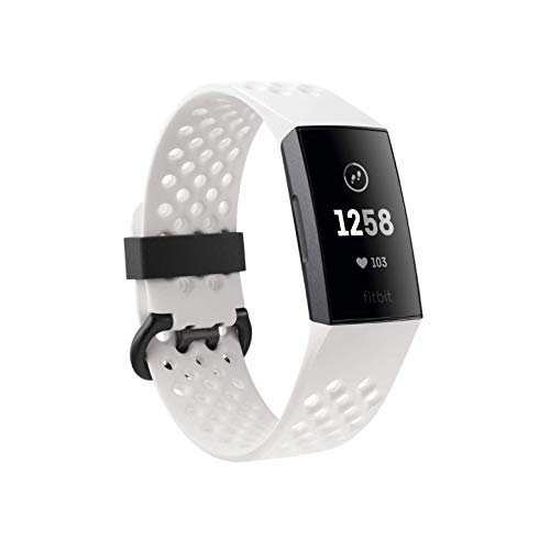 Fitbit Charge 3 special edition with NFC The innovative health and fitness tracker, frost white/aluminium/graphite grey (includes black replacement strap), one size fits all von Fitbit