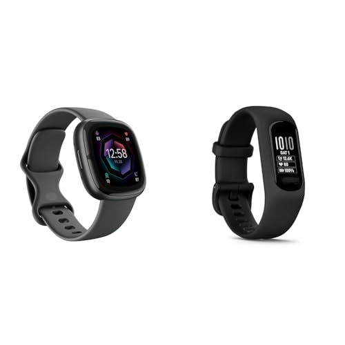 Fitbit Sense 2 by Google – Smartwatch Damen/Herren & Garmin vívosmart 5 – Fitness-Tracker mit extragroßem OLED-Touchdisplay von Fitbit
