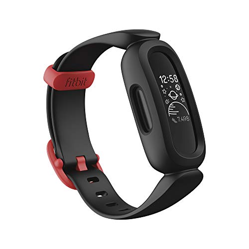 Fitbit Ace 3 Activity Tracker for Kids with Animated Clock Faces, Up to 8 days battery life & water resistant up to 50 m ,Black/Red von Fitbit
