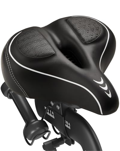 Fitense übergroßer Fahrradsitz, Bequemer Fahrradsitz, Fahrradsattel mit doppelter Stoßdämpfungskugel, Memory Foam, Montageschlüssel, für Peloton Bike & Bike+, Mountainbikes, für Männer und Frauen Fitense übergroßer Fahrradsitz, Bequemer Fahrradsitz, Fahrradsattel mit doppelter Stoßdämpfungskugel, Memory Foam, Montageschlüssel, für Peloton Bike & Bike+, Mountainbikes, für Männer und Frauen von Fitense