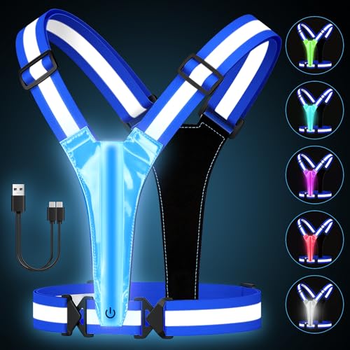 Fitense LED Warnweste Fahrrad Reflektorweste, LED Laufweste Reflektorweste Warnweste Wiederaufladbare USB Lauflampe, Reflektorweste Leuchtweste Lauflicht für Joggen Wandern oder Radfahren Fitense LED Warnweste Fahrrad Reflektorweste, LED Laufweste Reflektorweste Warnweste Wiederaufladbare USB Lauflampe, Reflektorweste Leuchtweste Lauflicht für Joggen Wandern oder Radfahren von Fitense