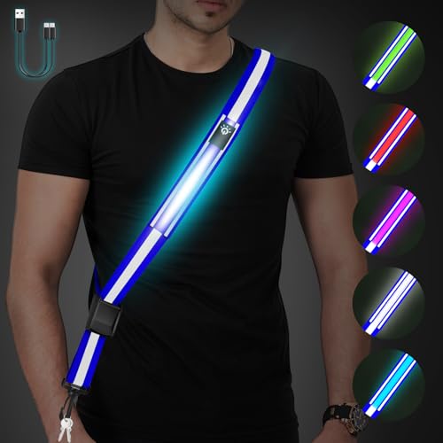 Fitense Lauflicht Joggen mit Reflektoren Gürtel, LED Reflektierende Gürtelschärpe, LED Lauflampe USB Aufladbar Verstellbar Nacht Sicherheitslicht Laufgürtel für Joggen Laufen Running Fahrradfahren Fitense Lauflicht Joggen mit Reflektoren Gürtel, LED Reflektierende Gürtelschärpe, LED Lauflampe USB Aufladbar Verstellbar Nacht Sicherheitslicht Laufgürtel für Joggen Laufen Running Fahrradfahren von Fitense