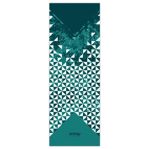 FITFIU Fitness MAT-G50 - Anti-Rutsch Yoga Matte Blau für Pilates, Sportmatte, mit Geometrischem Design Gymnastik Fitness 173x61x0,5cm von Fitfiu