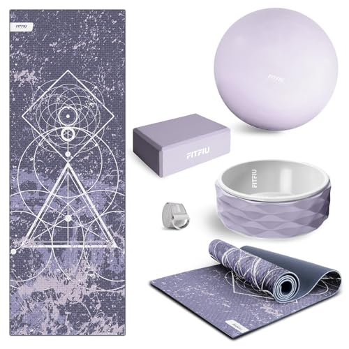 Fitfiu Fitness KITWELL-500-5er-Pack Yoga-Pilates-Zubehör mit Matte, Block, Rad, Gurt und Ball Fitfiu Fitness KITWELL-500-5er-Pack Yoga-Pilates-Zubehör mit Matte, Block, Rad, Gurt und Ball von Fitfiu