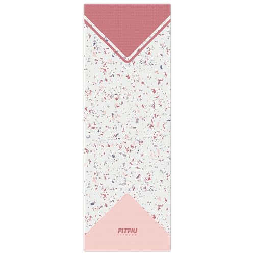 FITFIU Fitness MAT-G50 - Pinke rutschfeste Yogamatte für Pilates, Sportmatte, mit Geometrischem Design Gymnastik Fitness 173x61x0,5cm von Fitfiu