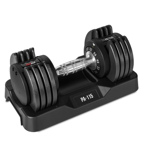 Fitfiu Fitness PA-115 - Verstellbare Kurzhantel von 2,3kg bis 11,5kg für das Krafttraining in der Halle, verstellbares Gewicht bis 11,5kg von Fitfiu