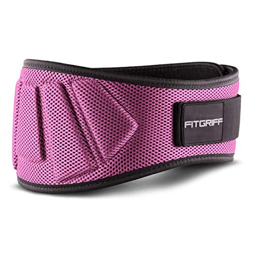 Fitgriff® Gewichthebergürtel V1 - Fitness-Gürtel für Bodybuilding, Krafttraining, Gewichtheben und Crossfit Training - Trainingsgürtel für Damen und Herren (Pink, XS) von Fitgriff