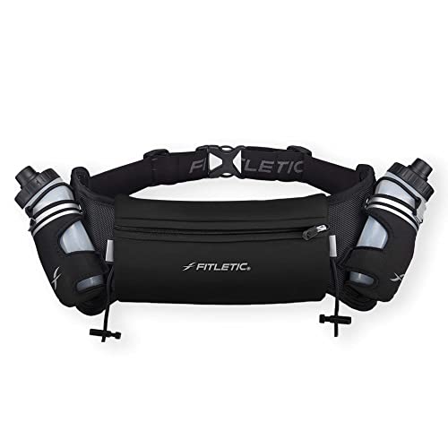 Fitletic Hydra 16 Hydrations-Laufgürtel mit Wasserflaschen für Männer und Frauen, 2 Schnellfluss-Wasserflaschen, 237 ml, patentiertes federfreies Design, Wasserabweisende Tasche, passend für alle Fitletic Hydra 16 Hydrations-Laufgürtel mit Wasserflaschen für Männer und Frauen, 2 Schnellfluss-Wasserflaschen, 237 ml, patentiertes federfreies Design, Wasserabweisende Tasche, passend für alle von Fitletic