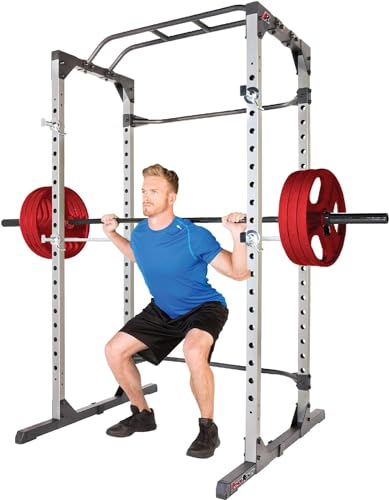 Fitness Reality 810XLT Super Max Power Rack Cage, Sport Kraftstation mit 363 kg maximaler Belastung, mit Klimmzug-Stange und Leisten zur Hantel-Ablage von Fitness Reality