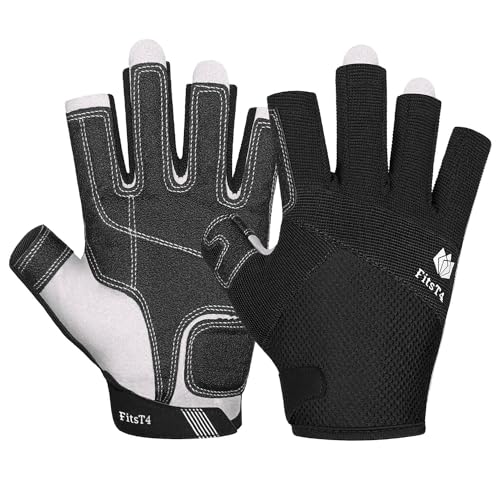 FitsT4 Sports Kajak Handschuhe 3/4-Finger gepolsterte Handfläche Mesh Rücken für Komfort Perfekt zum Segeln, Paddeln, Kanufahren, Kajakfahren, SUP Stehpaddeln,Schwarz,XL FitsT4 Sports Kajak Handschuhe 3/4-Finger gepolsterte Handfläche Mesh Rücken für Komfort Perfekt zum Segeln, Paddeln, Kanufahren, Kajakfahren, SUP Stehpaddeln,Schwarz,XL von FitsT4 Sports