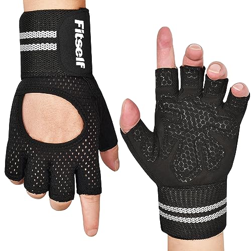 Fitself Fitness Handschuhe Gewichtheben Handschuhe Trainingshandschuhe mit Handgelenkschutz rutschfeste Sport Handschuhe Frauen Manne für Gym Kraftsport Croszfit Workout Radfahren von Fitself