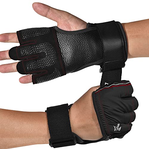 Fitself Fitness Handschuhe mit Handgelenkstütze, Offene Trainingshandschuhe Krafttraining Herren Damen für Gewichtheben, Crossfit, Kraftsport von Fitself