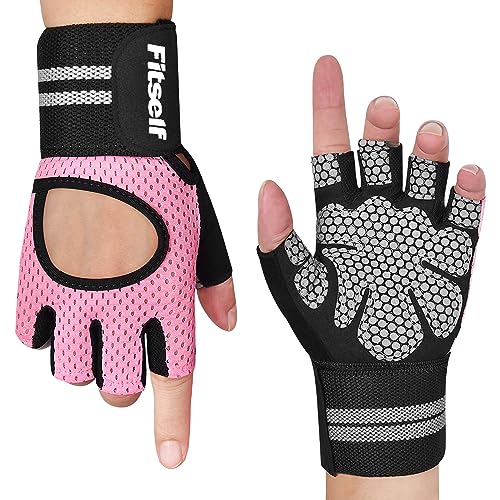 Fitself Fitness Handschuhe Gewichtheben Handschuhe Trainingshandschuhe mit Handgelenkschutz rutschfeste Sport Handschuhe Frauen Manne für Gym Kraftsport Croszfit Workout Radfahren von Fitself