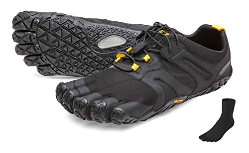 FiveFingers Vibram V-Trail 2.0 Men + Zehensocke, Size:42;Color:BlackYellow von FiveFingers