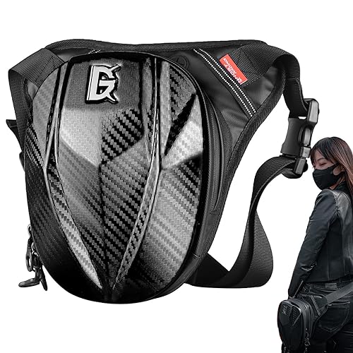 Oberschenkeltasche | Crossbody-Tasche | Hartschale, strapazierfähige Oberschenkeltasche mit Zwei-Wege-Reißverschluss, wasserdicht, große Kapazität, Motorrad-Hüfttasche, mehrere Taschen, erweiterbare von Fivetoo
