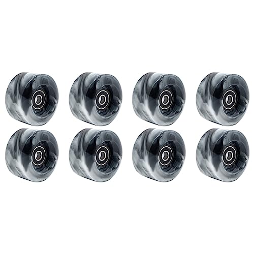 Fivetwofive 8 Stücke Roller Skate Rollen mit Lagern für Zweireihiges Skaten und Skateboard 32mm x 58mm 82A,Schwarz von Fivetwofive