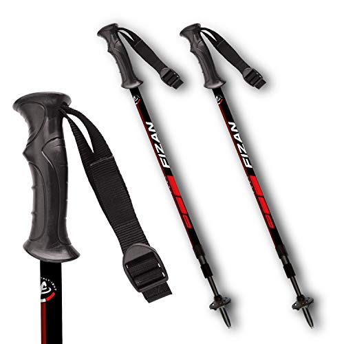 Fizan Modell Explorer, Veer Nordic Walking Stöcke aus ultraleichtem Aluminium, Rot, für Erwachsene Unisex, Einheitsgröße Fizan Modell Explorer, Veer Nordic Walking Stöcke aus ultraleichtem Aluminium, Rot, für Erwachsene Unisex, Einheitsgröße von Fizan