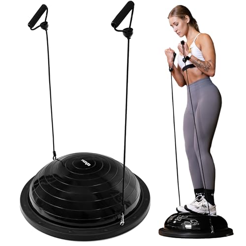 FIZYO Balance Trainer Halbkugel Ø 58 cm – Rutschfester Balance Ball mit Bändern & Pumpe für Gleichgewicht, Core-Training, Yoga, Pilates, Fitness, Gymnastik, Physiotherapie & Rehabilitation (Schwarz) FIZYO Balance Trainer Halbkugel Ø 58 cm – Rutschfester Balance Ball mit Bändern & Pumpe für Gleichgewicht, Core-Training, Yoga, Pilates, Fitness, Gymnastik, Physiotherapie & Rehabilitation (Schwarz) von Fizyo