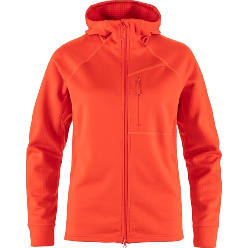 FJALLRAVEN 14600184-214 Abisko Grid Fleece Hoodie W Sweatshirt Damen Flame Orange Größe S von Fjällräven