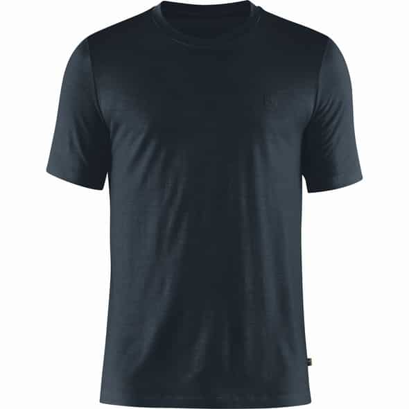 Fjällräven Abisko Wool SS M Herren T-Shirt (Dunkelblau L ) Laufbekleidung von Fjällräven