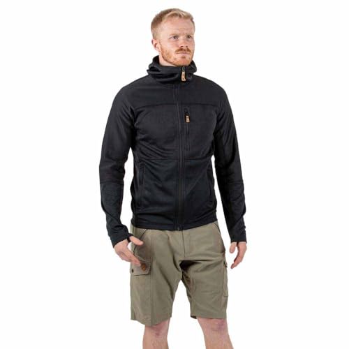 Fjällräven Herren Abisko Trail Fleece Hoodie, Black, S von Fjäll Räven