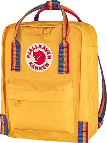 Fjallraven Fjallraven Fjällräven, F23621 Kånken Rainbow Mini , Rucksack, Warmes Gelb-Regenbogen-Muster, , Unisex-Erwachsener, 20x13x29cm von Fjäll Räven