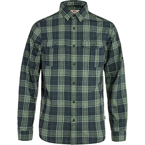 Fjallraven 87208-555-614 Övik Travel Shirt LS M Shirt Herren Dark Navy-Patina Green Größe L von Fjällräven