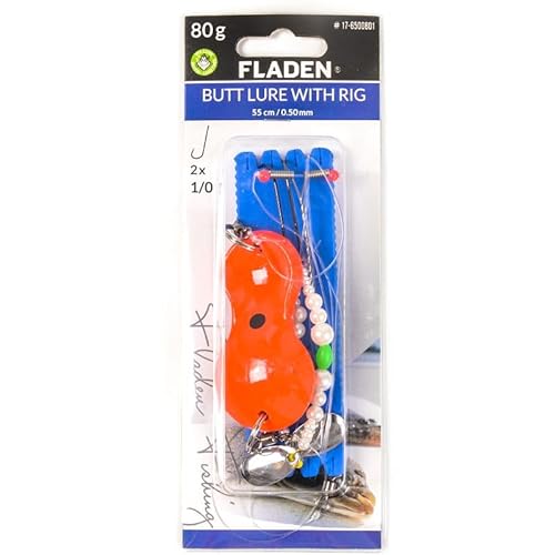 FLADEN Butt Lure with Pearl Boom - Buttlöffel mit Boom Buttlöffel-Vorfach 40g bis 120g (40g, Orange) von Fladen