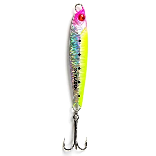 FLADEN Shiner Speed Jig 30g, 40g und 50g Spee-Pilker Seelachs bleifrei Salzwasserköder Norwegenköder (50g, Lime) von Fladen