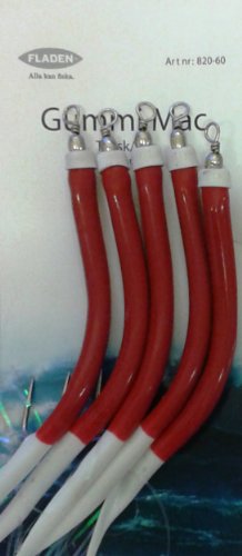 Fladen Gummi Mac 6/0 rot/weiß 5 St. Fladen Gummi Mac 6/0 rot/weiß 5 St. von Fladen