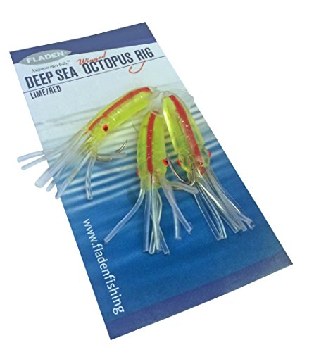 Fladen Winged Octopus Rig - Lime Green/Red, Size 10/0 Fladen Winged Octopus Rig - Lime Green/Red, Size 10/0 von Fladen