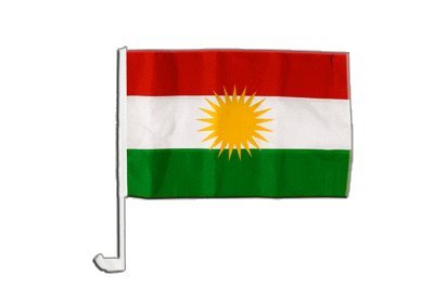 Autofahne Autoflagge Kurdistan - 30 x 40 cm von Flaggenfritze