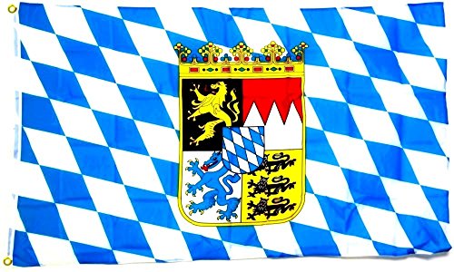 Fahne Flagge Deutschland Bayern mit Wappen 30 x45 cm von Flaggenfritze