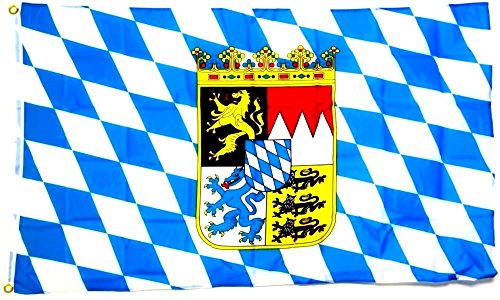 Fahne Flagge Deutschland Bayern mit Wappen 30 x45 cm Fahne Flagge Deutschland Bayern mit Wappen 30 x45 cm von Flaggenfritze