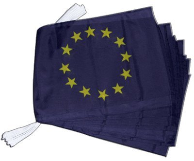 Fahnenkette Flaggen Europäische Union EU 30x45cm, Länge 9 m von Flaggenfritze