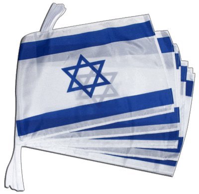 Fahnenkette Flaggen Israel 30x45cm, Länge 9 m Fahnenkette Flaggen Israel 30x45cm, Länge 9 m von Flaggenfritze
